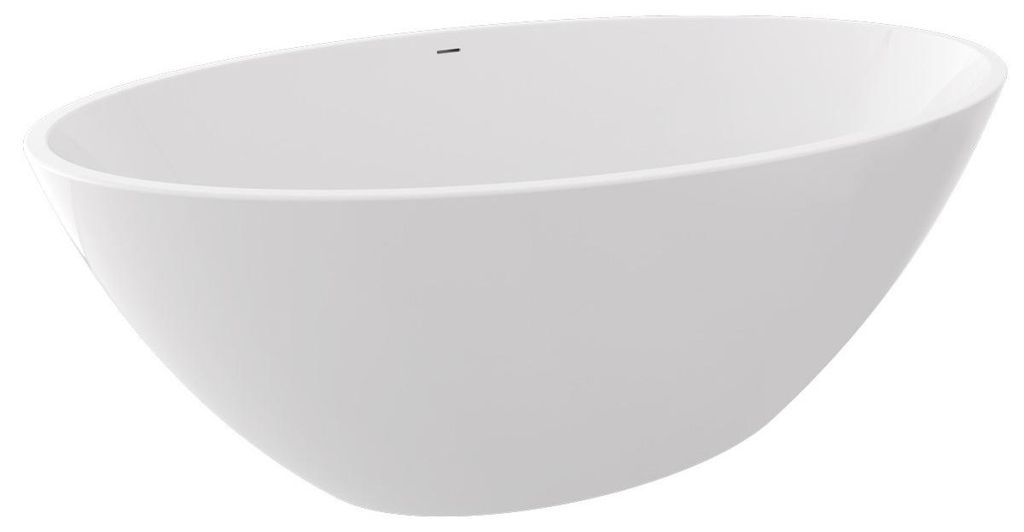 Polysan CORYN freistehende Badewanne 165x90x58cm, Weiß