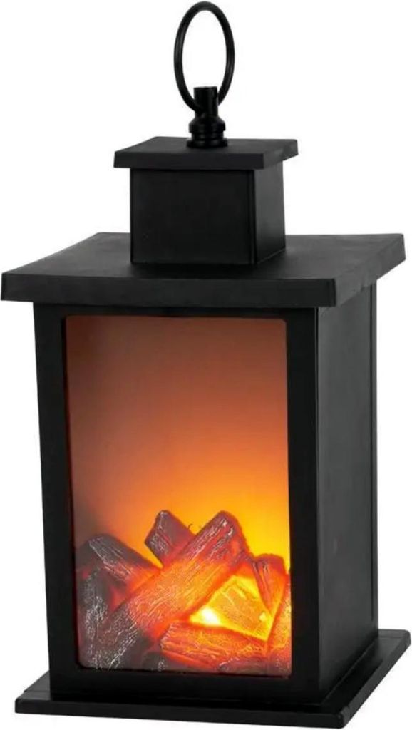 Dekolaterne, LED SMD, Kaminmodell, mit Timer, 3xAA, 14x14x25 cm