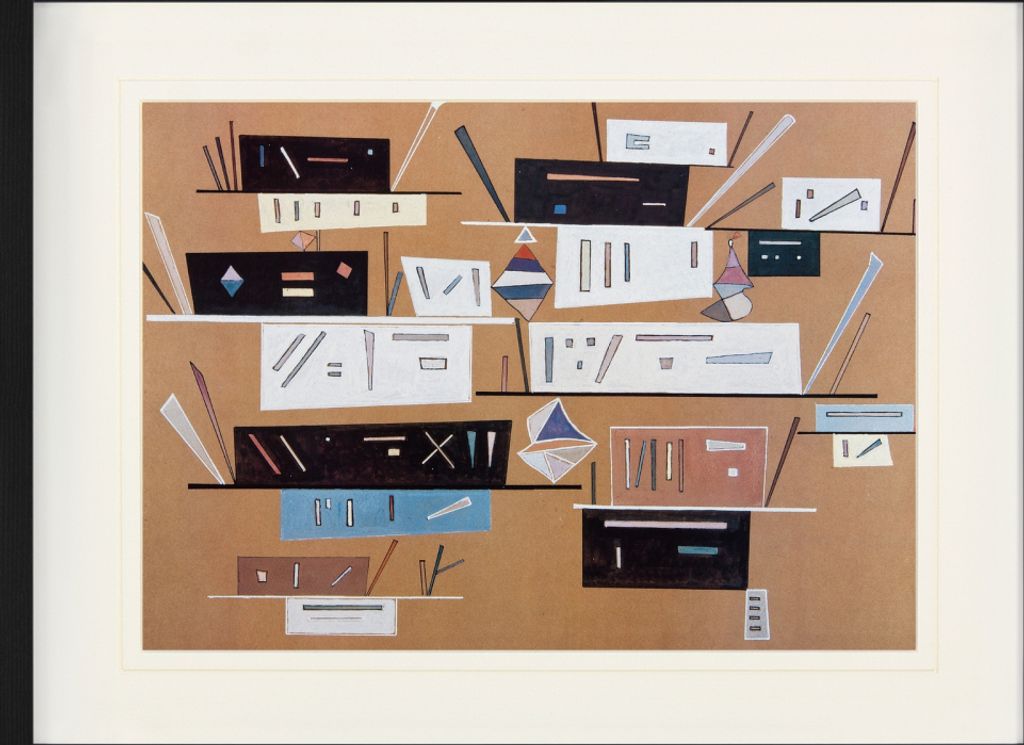 Wassily Kandinsky Gerahmtes Bild Mit Edlem Passepartout | Wand-Bilder | Im Bilderrahmen - Komposition 1940 (60 x 80 cm)