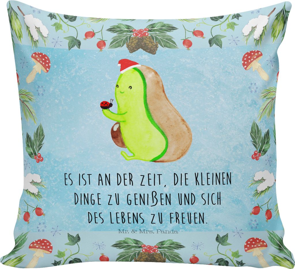 Mr. & Mrs. Panda Deko Kissen null null - Eisblau - Geschenk, Weihnachten, Couchkissen, Polster, kuschelkissen 40x40, Sofakissen, Zierkissen