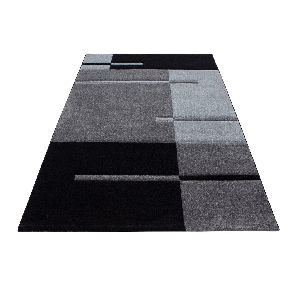 Ayyildiz | Moderner Teppich - Geometrisch - Abstrakt Design - Kurzflor Wohnzimmer - grau - 200 cm x 140 cm