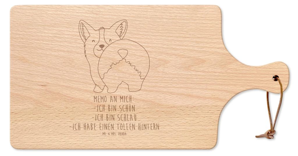Mr. & Mrs. Panda Holzbrett Corgi Po - Transparent - Geschenk, Selbstliebe, Brett, Hund, Sprüche, Positiv, holzschneidebrett, Spruch, schneidebrett...