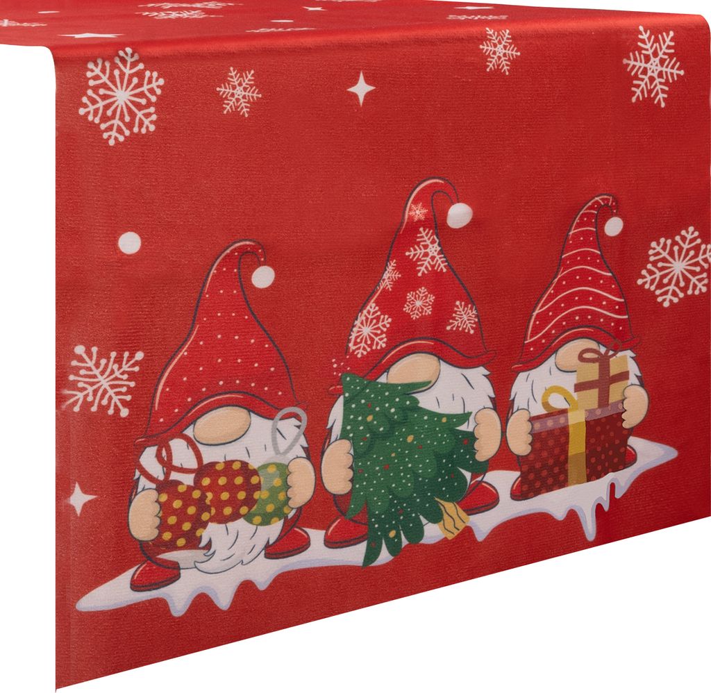 Vánoční běhoun na stůl Gnomové Zimní vánoční ubrus 22484, Obrázek produktu 
