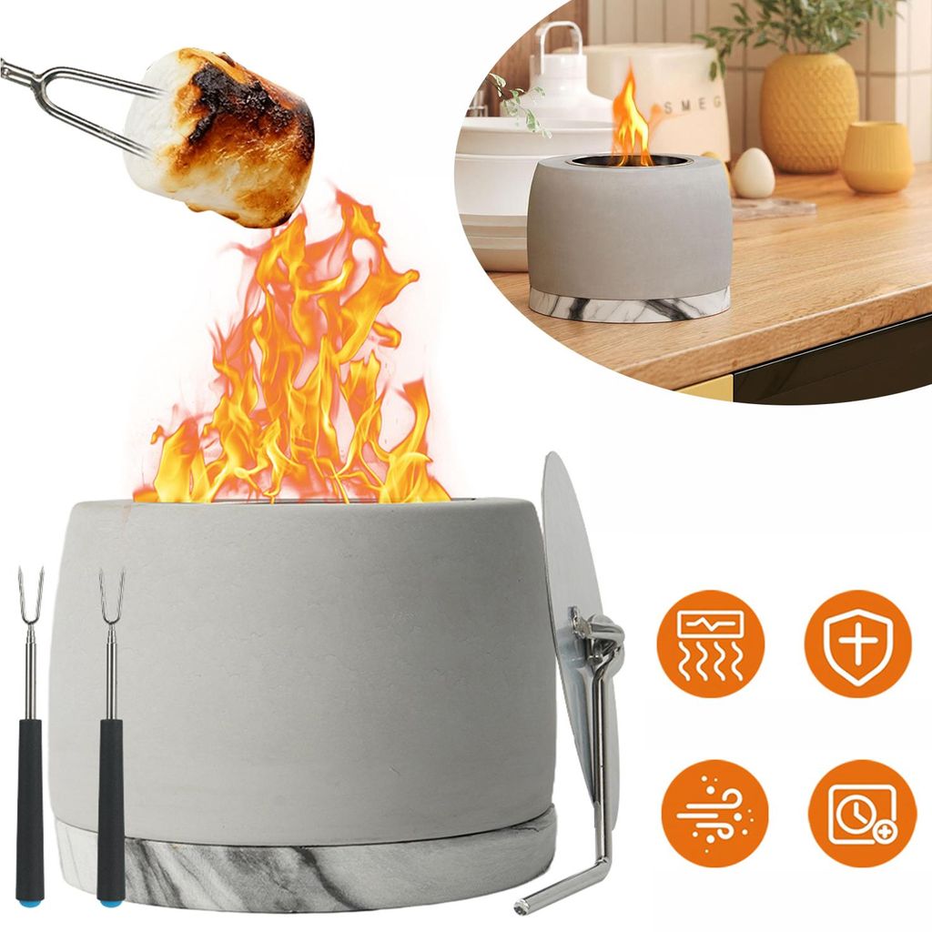Tisch-Feuerstelle, für Camping, Outdoor, Indoor, Garten, Produktbild 