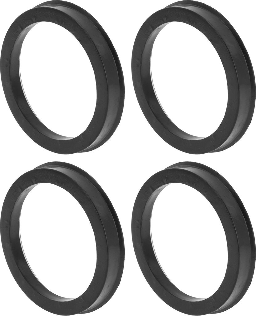 Autofelgen-Naben-Zentrierringe OD 72,1 mm bis ID 58,1 mm Räderzentrumswelle Stoßdämpfende Nabenringe Kunststoff Schwarz Langlebig