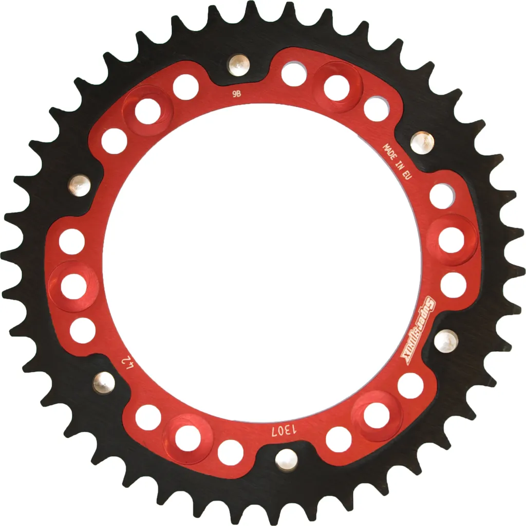 Couronne moto 525 Supersprox anti-usure 42 dents rouge RST-1307:42