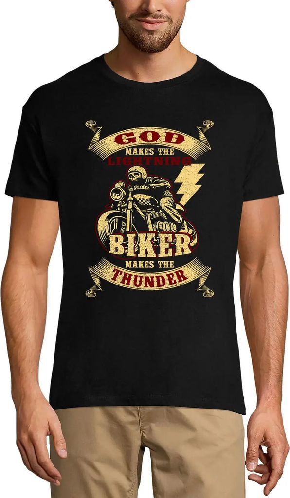 Herren Grafik T-Shirt Gott macht die Blitze - Biker macht den Donner - Biker – God Makes The Lightning - Biker Makes The Thunder - Biker