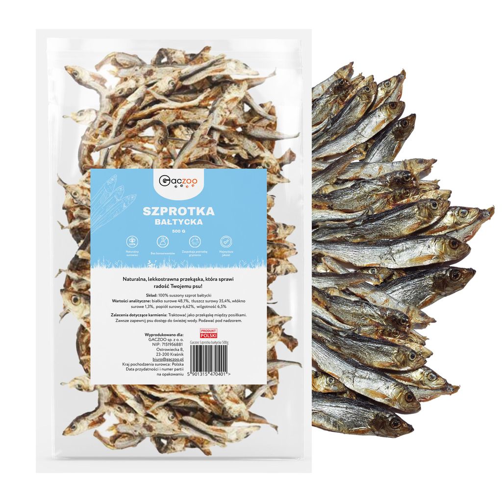 A package of dried fish next to a pile of dried fish.