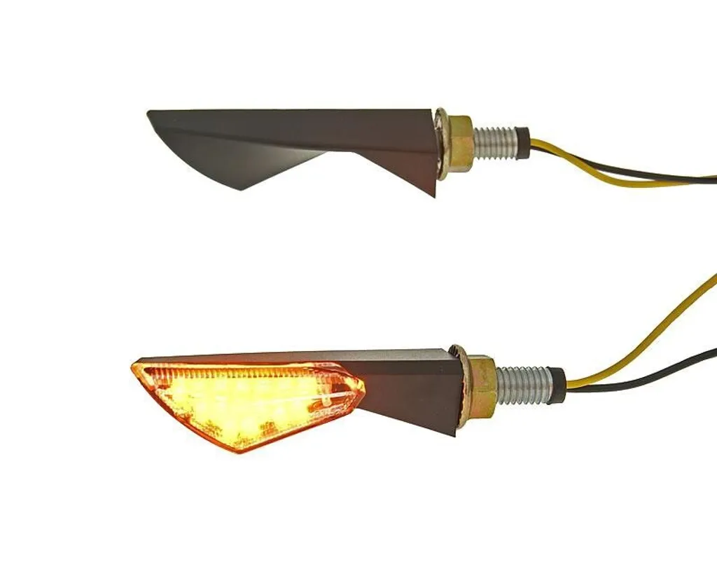Clignotants LED M8 New Sphere noir verre clair haute luminosité moto