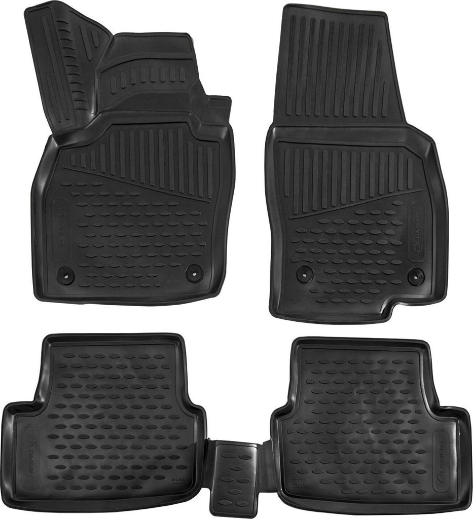 J&J AUTOMOTIVE | 3D Design Gummimatten Gummifussmatten kompatible mit Volkswagen Polo ab 2018, Schwarz, Anti-Rutsch, Ohne Geruch, mit Tunnel, Allwe...