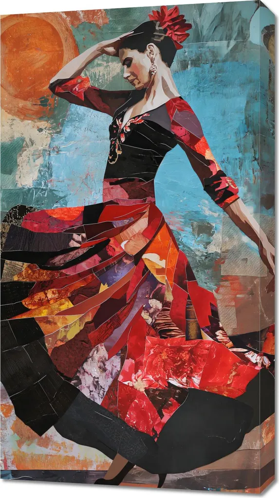Regalo Quadro Flamenco 50x90 cm - Idea Arredo per Amanti Danza