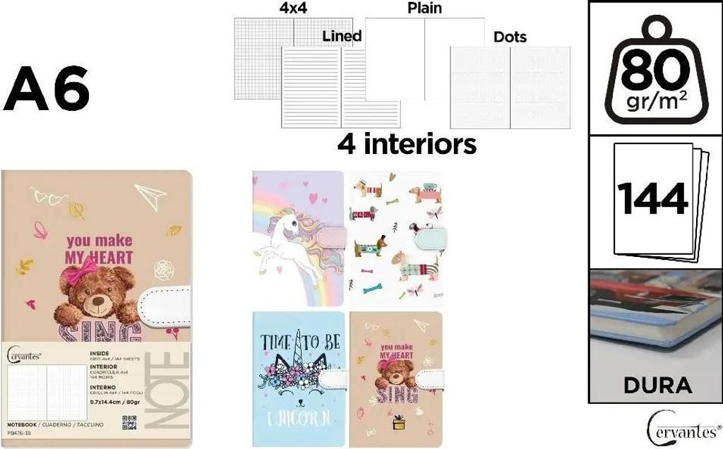 Notebook A6/144K Magnetmix