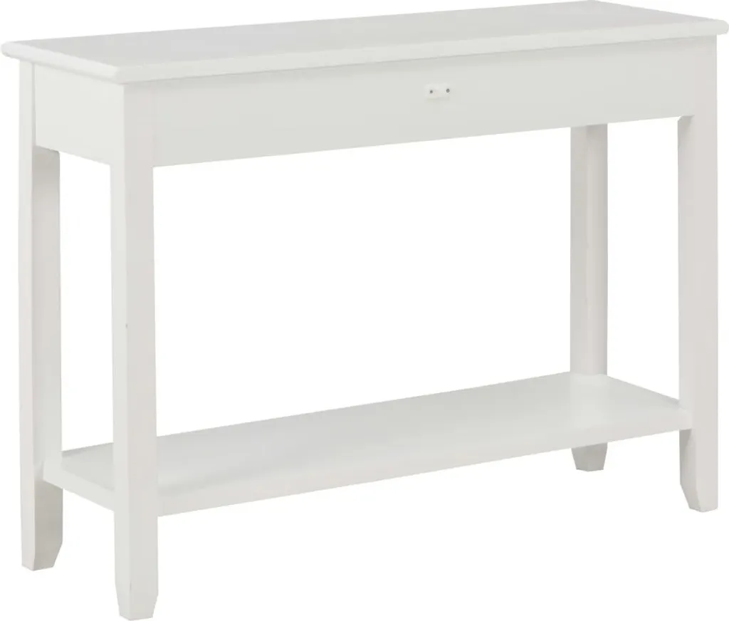 Console d'entrée blanche 110cm en bois table d'appoint gain de place - 3