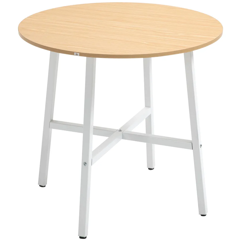 Table de salon moderne en acier et bois pour 4 personnes 80x80 cm