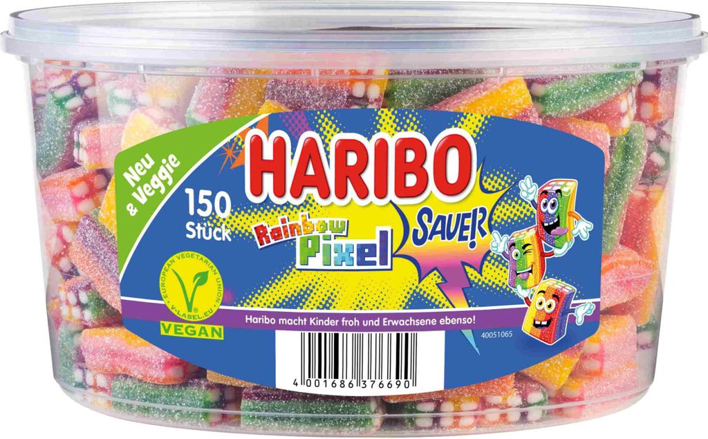 Haribo Rainbow Pixel kyslé ovocné žuvačky 1200g Obrázok produktu 