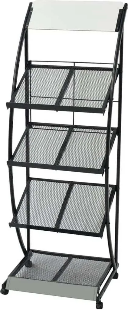 Présentoir de sol format A4 Noir et Blanc 134cm pour accueil et bureau