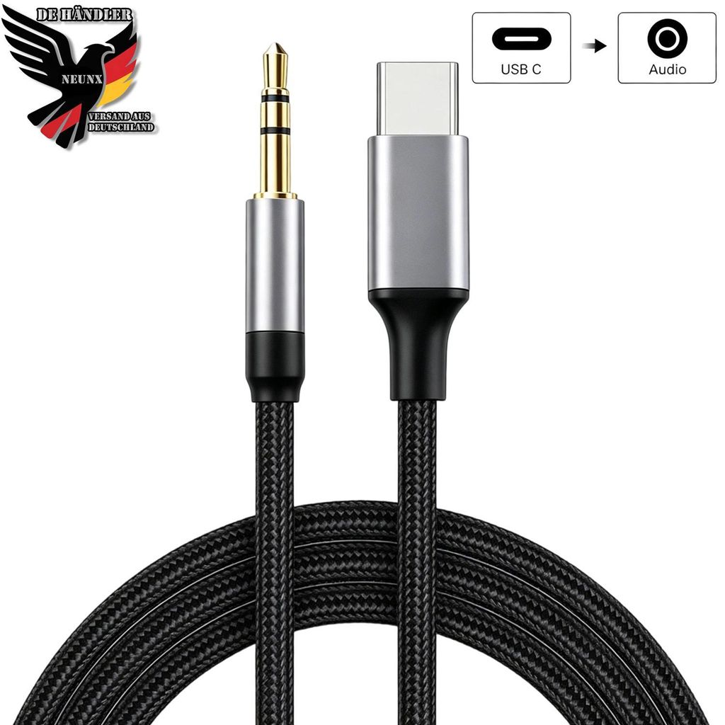 USB C Klinke Aux Kabel USB C 1 Meter, USB C auf Klinke Produktbild 