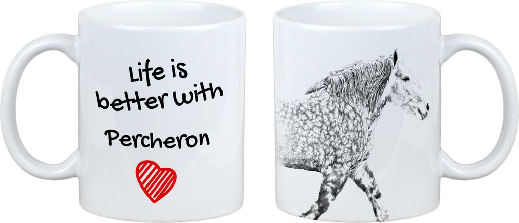 Percheron - Tasse mit Pferd, Tasse mit Bild, personalisiertes Geschenk der Marke Art-Dog