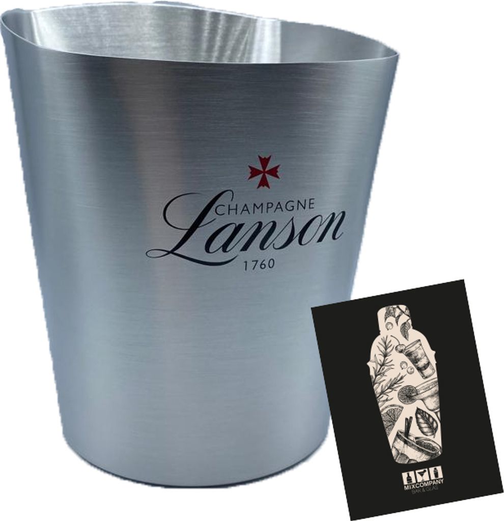 Lanson 1760 Champagne Kühler Flaschenkühler Eiskühler Getränkekühler Bar Silber aus Metall