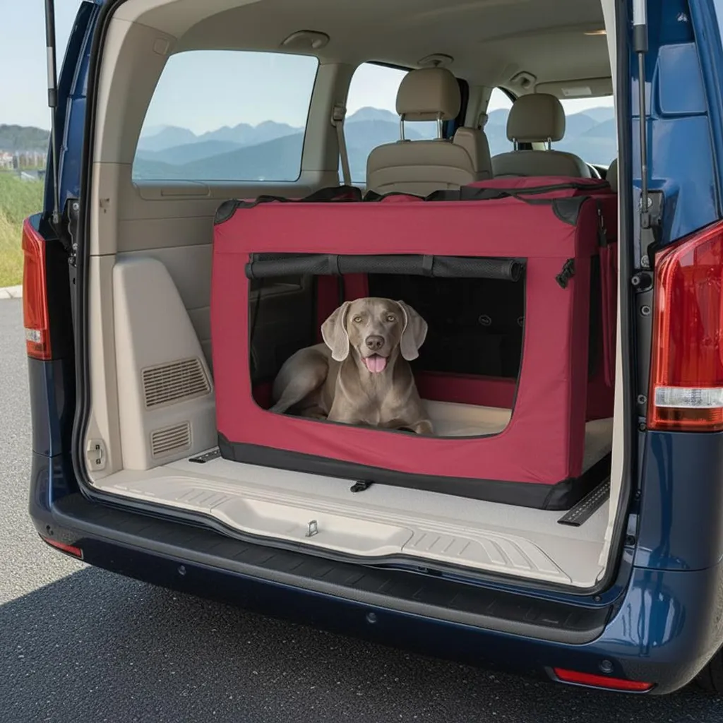 Belviona Trasportino Cane XL Rosso Vino 101cm | Pieghevole & Leggero