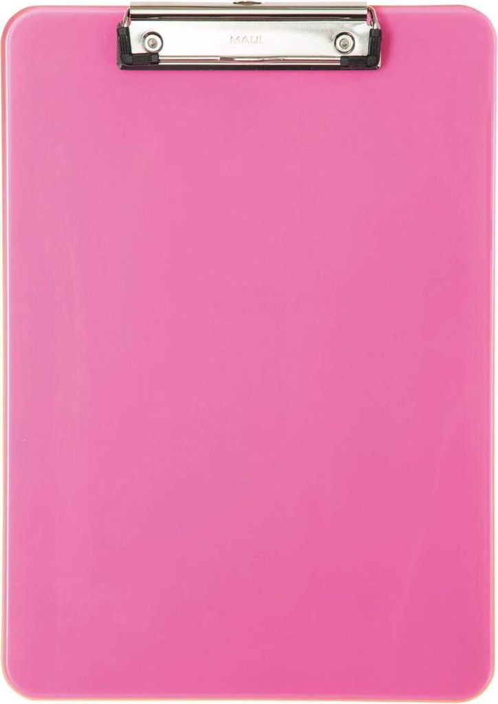 MAUL Klemmbrett MAULneon A4 Hochformat PS-Kunststoff transparent pink