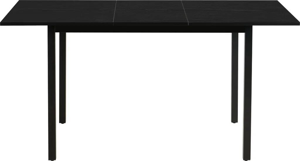 Table à manger rectangulaire extensible noir mat 120-160cm - Ariane