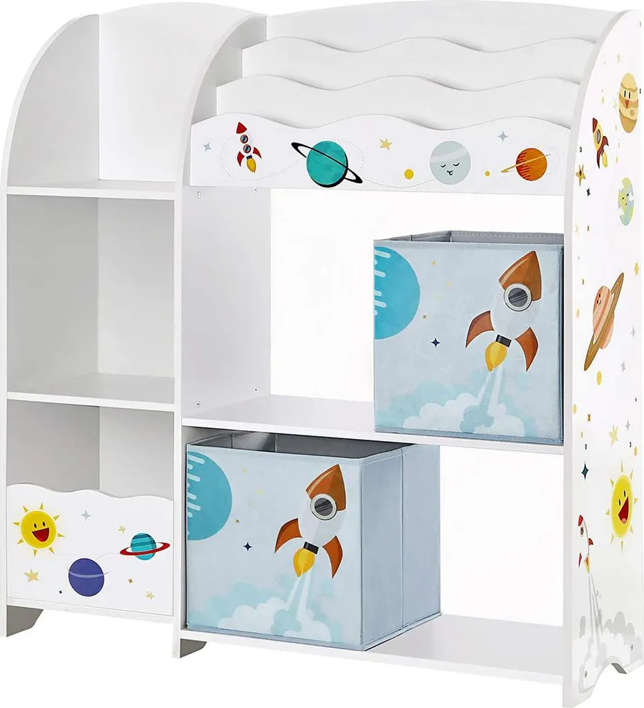 Meuble de rangement pour jouets et livres enfant à plusieurs niveaux