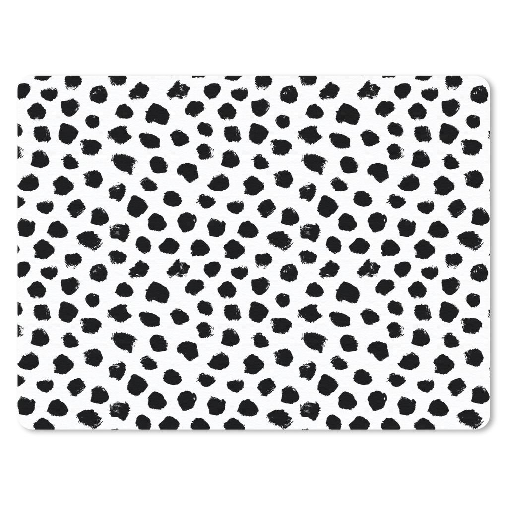 MuchoWow Mauspad Mousepad Polka dots - Schwarz und Weiß - Muster 23x19 cm - Mousepads - Maus Mat - Pad - Mausunterlage - Schreibtischunterlage -...