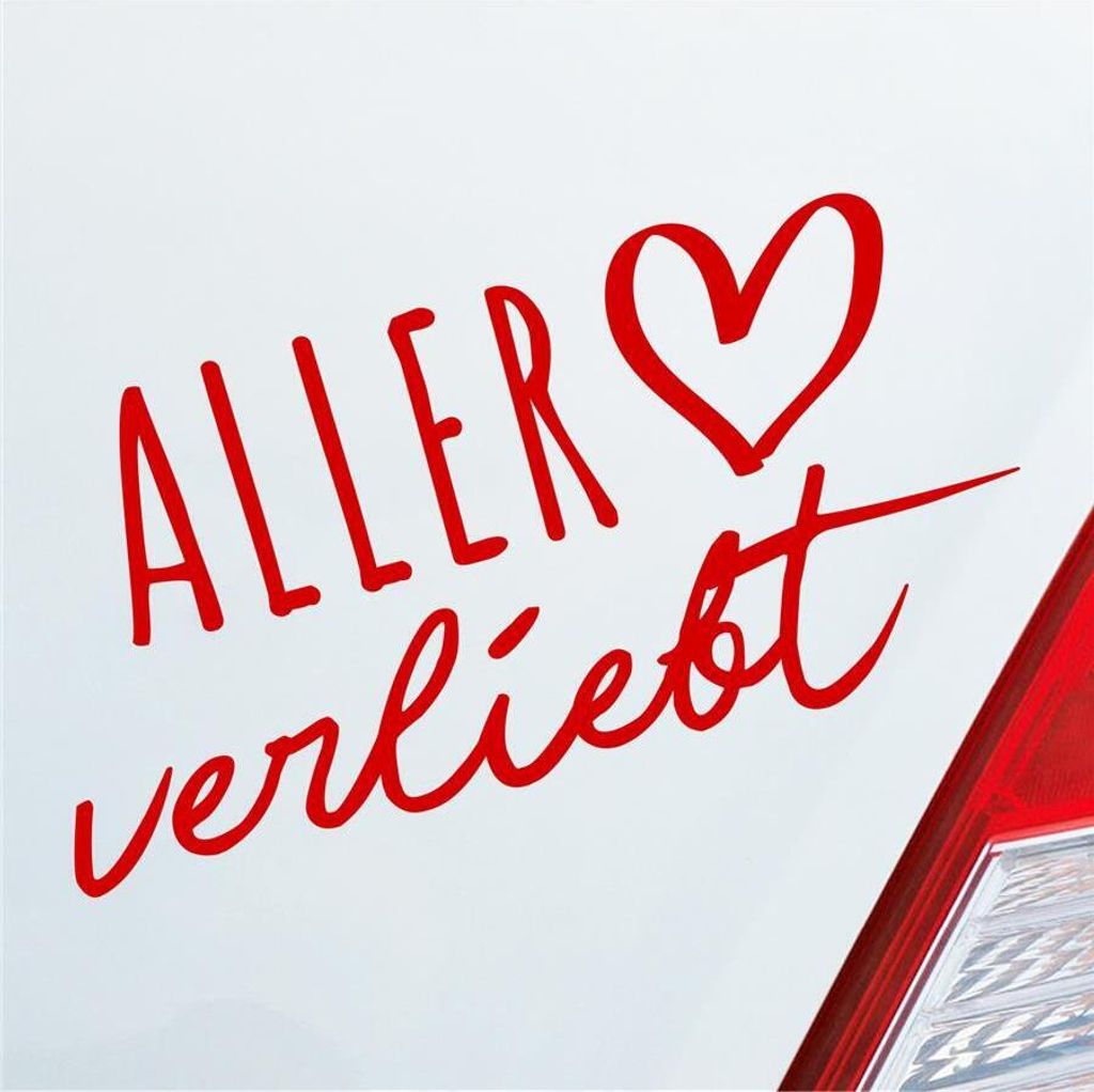 Auto Aufkleber Aller verliebt Herz Fluss Wasser Water Liebe Car 19x10 cm Rot Sticker Heckscheibenaufkleber