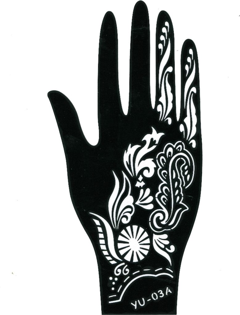 Henna Tattoo Schablone für die rechte Hand