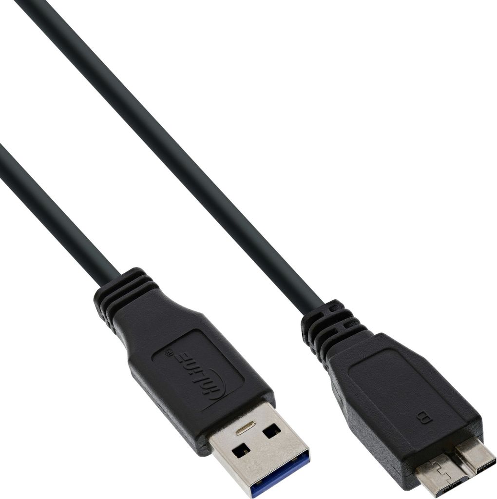 InLine USB 3.2 Gen.1 Kabel, A an Micro B, schwarz, 0,3m
