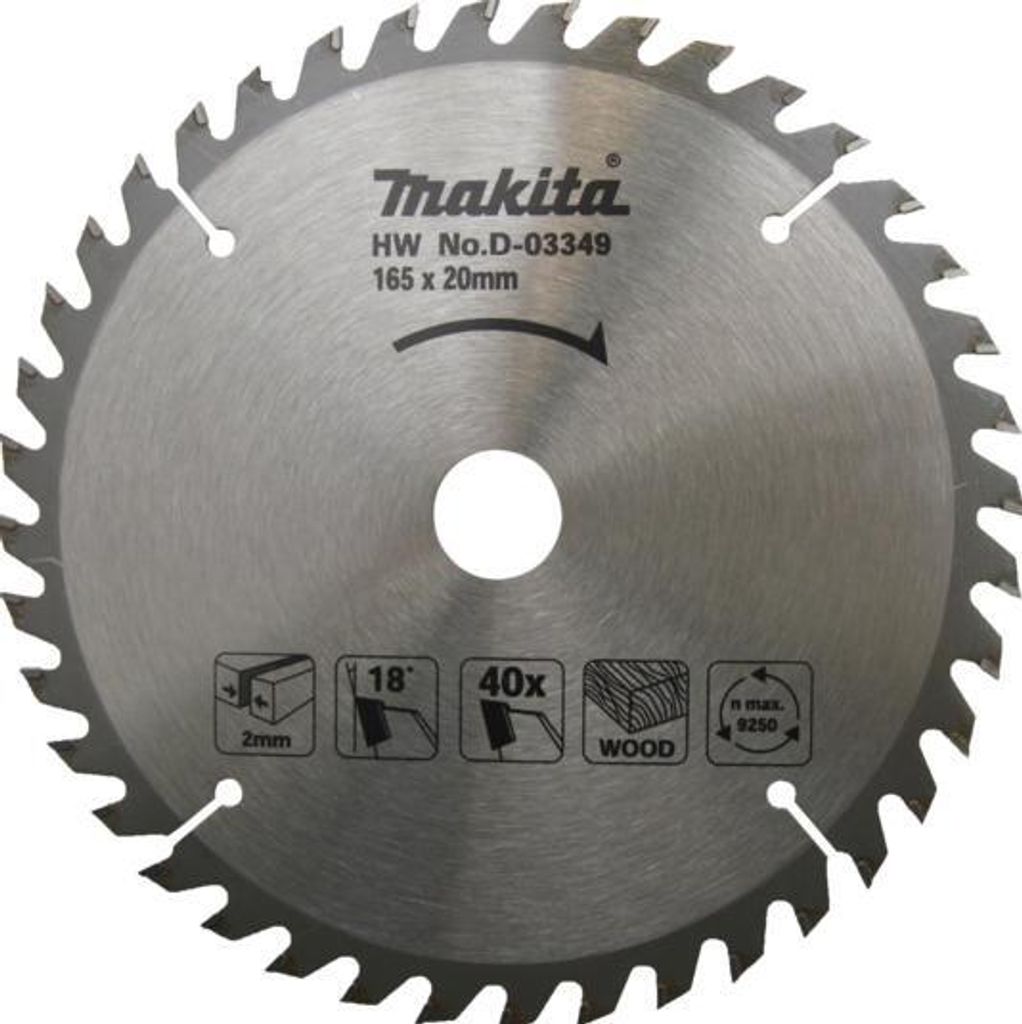 Makita D-03349 Standard-Kreissägeblatt TCT 165 x 20 mm 40T Produktbild 