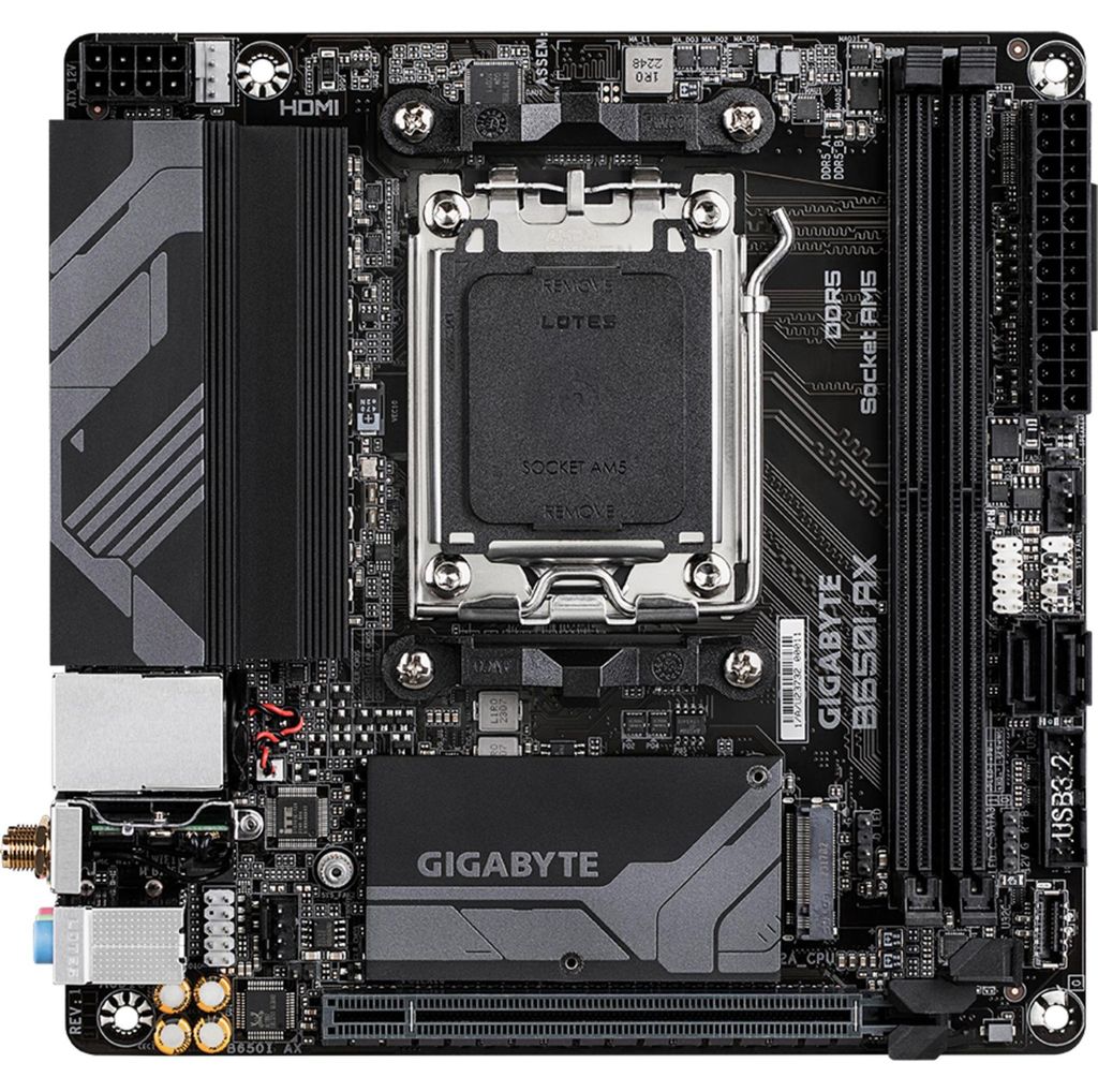 GIGABYTE B650I AX Mainboard - AMD Ryzen 9000er-Serie, 5+2+1 Produktbild 