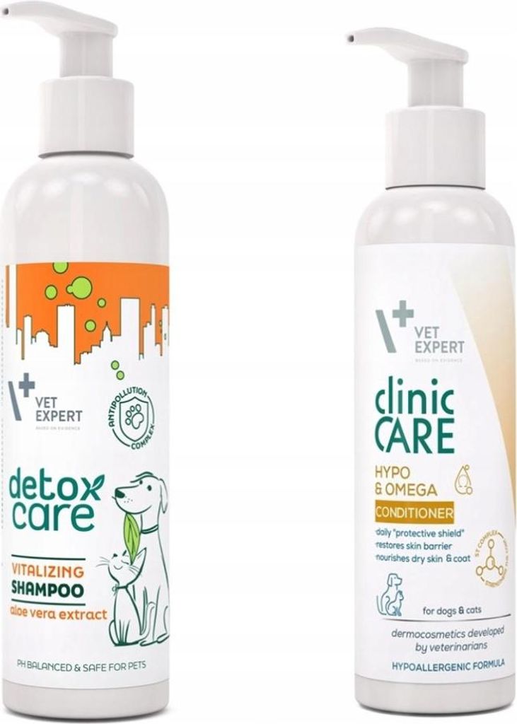Clinic Care VetExpert Hypo&Omega Set: Shampoo 250 ml und Conditioner 150 ml für Hunde