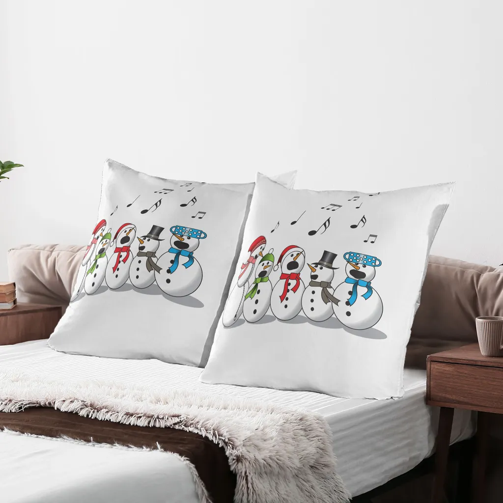 Toland Home Garden Set Di 2 Federe Per Cuscini Con Pupazzo Di Neve Selfie, 30,5x45,7 Cm, Impermeabili Per Esterni