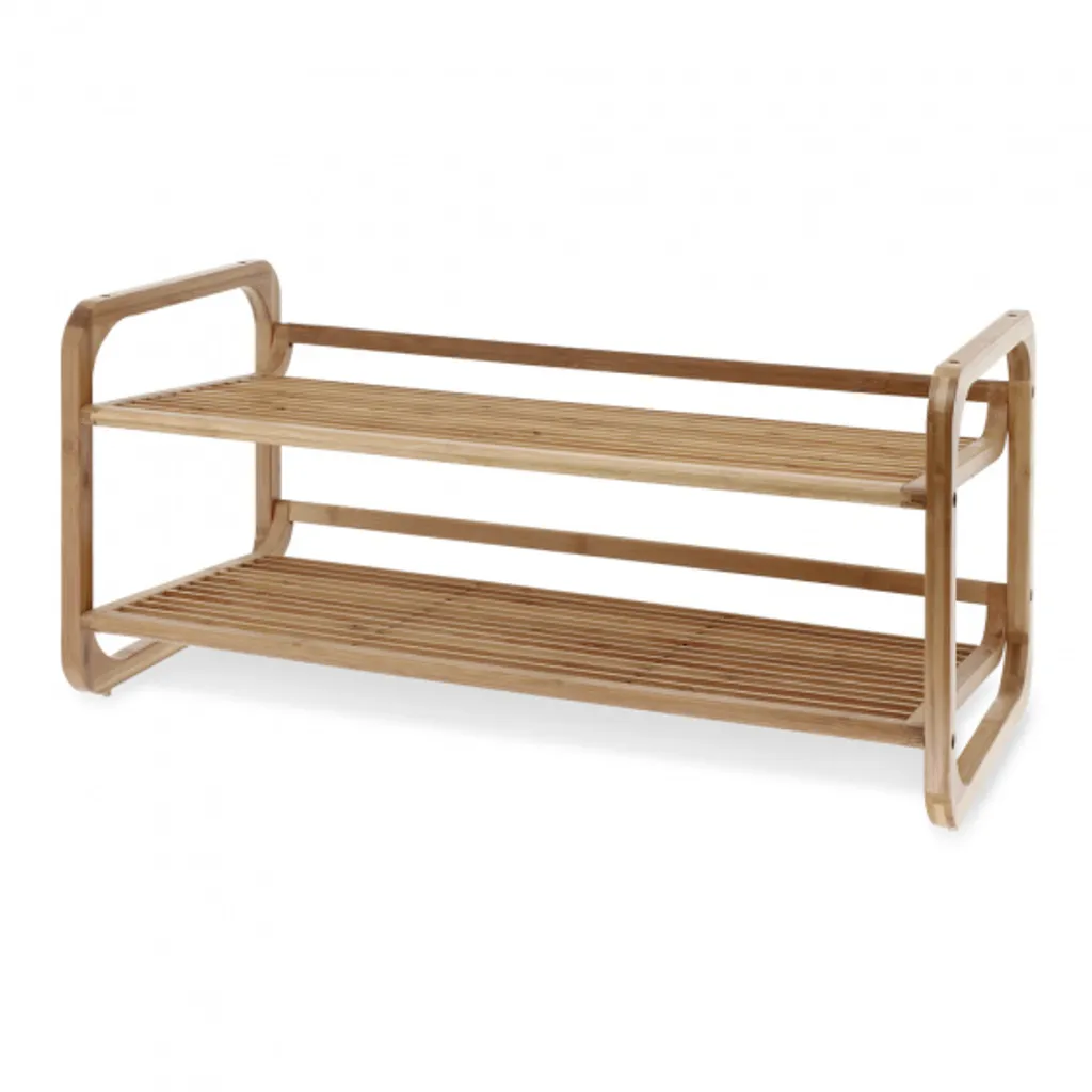 Étagère à chaussures bambou 75 x 34 cm - Fini le désordre dans l'entrée