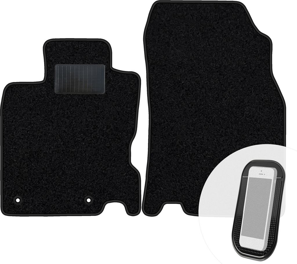 moto-MOLTICO Vorne Fußmatten Auto Velours Autoteppiche Schwarz Automatten Set 2-teilig passend für Renault Kadjar 2015-2022