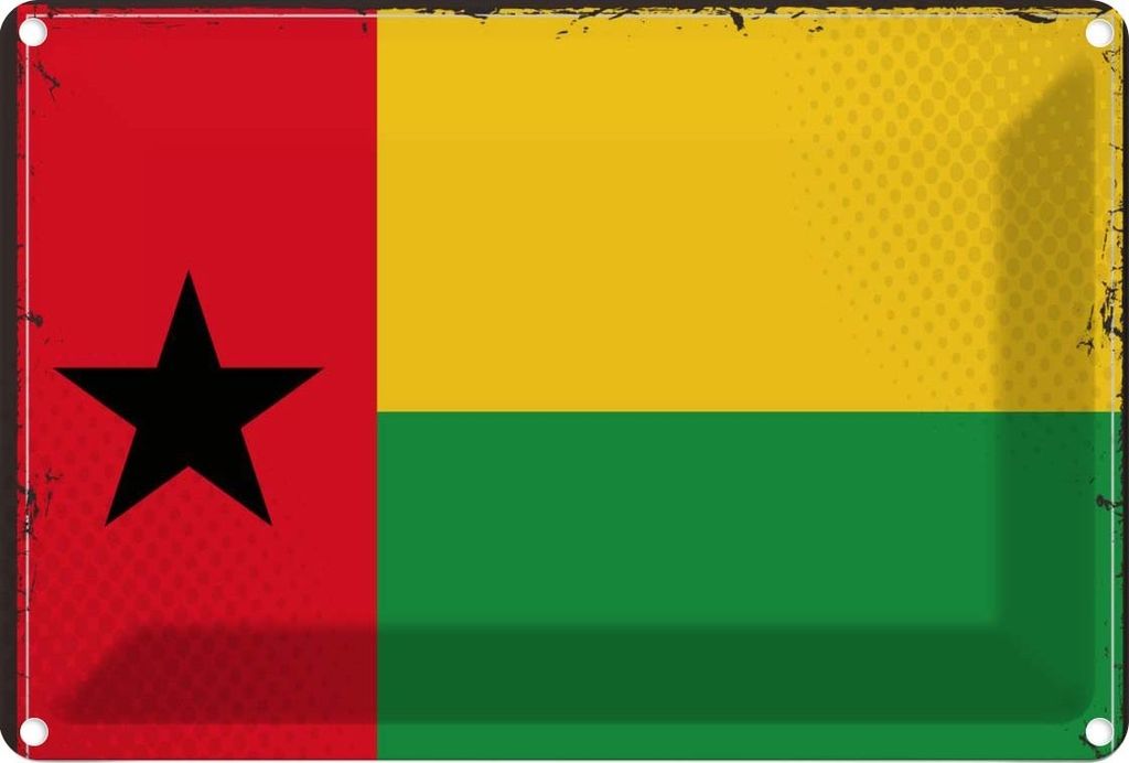 vianmo Blechschild 20x30 cm Guinea-Bissaus Guinea Flagge Fahne Wappen
