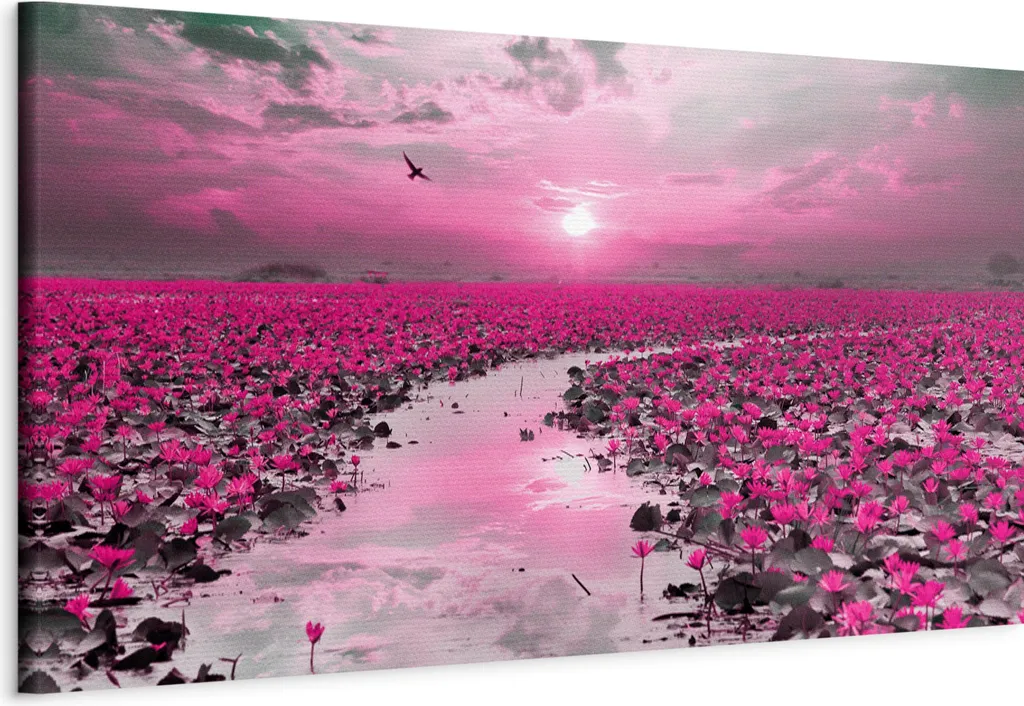 Emozione Tramonto su Tela 150x50 cm | Quadro Gigli per Soggiorno