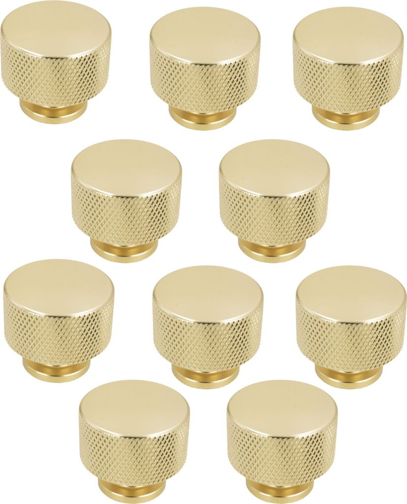 10er Set runder Goldene Möbelknöpfe aus Aluminium - Mattgoldene, 28,5 mm, ideal für Schränke und Schubladen, langlebig und elegant.