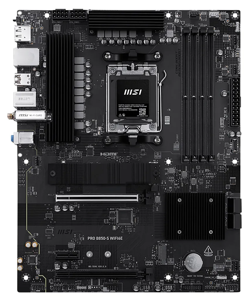 Carte Mère ATX MSI PRO B850-S WIFI6E pour PC Fixe Socket AM5 B850