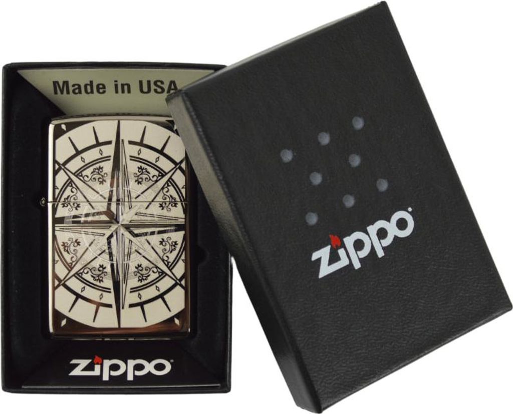 Zippo Benzinfeuerzeug Compass - Stilvolle, windfeste Zündung und lebenslange Zuverlässigkeit