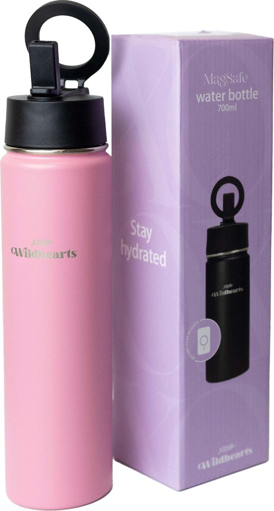 Water Bottle with MagSafe Ring - 700ml - 25oz (Pink)