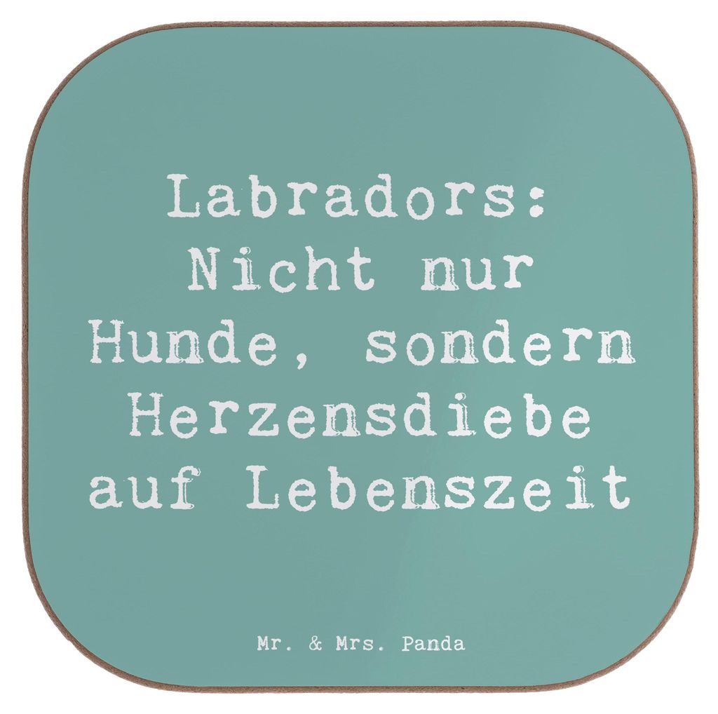 Mr. & Mrs. Panda Tischschoner Spruch Labrador Herzensdiebe - Meeresbrise - Geschenk, Hunderassen Pflege, Untersetzer Tasse, loyaler Freund, energie...