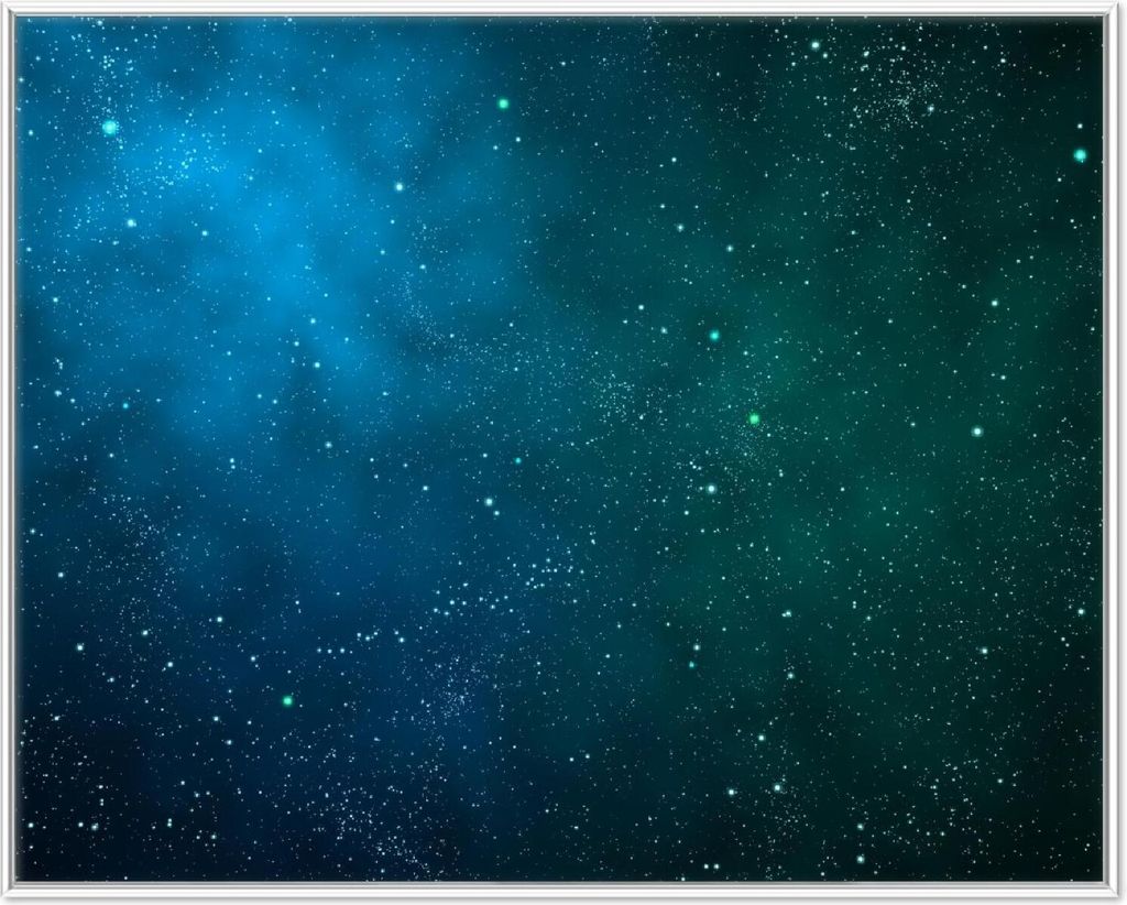 Wallario Wandbild Sternenhimmel - Milchstraße und Sterne bei Nacht, Größe: 40,30 x 50,30 cm, Poster mit weißem Aluminiumrahmen