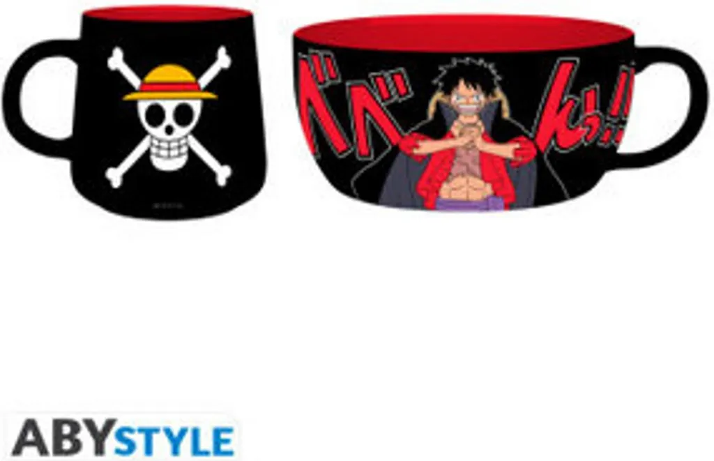 Set Colazione Bambini One Piece Luffy: Ceramica Sicura e Resistente