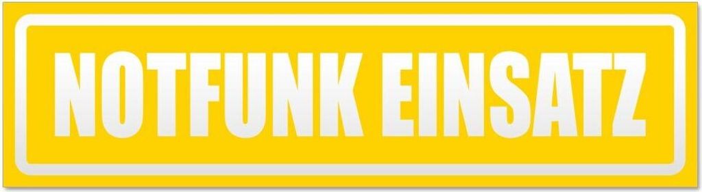 Kiwistar Notfunk Einsatz invertiert Magnetschild Schild magnetisch - 45cm Gelb - Magnetfolie für Auto PKW Kfz