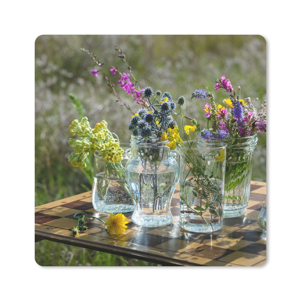 MuchoWow® Mauspad Mousepad Vase - Blumen - Farben 30x30 cm Produktbild 