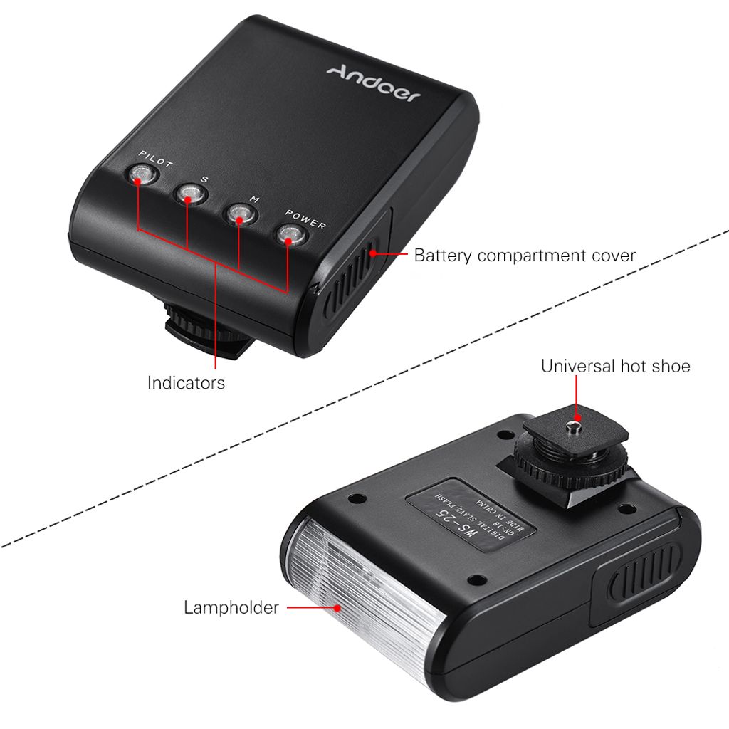 Andoer WS-25 Profesionální, přenosný mini digitální slave Obrázek produktu 3
