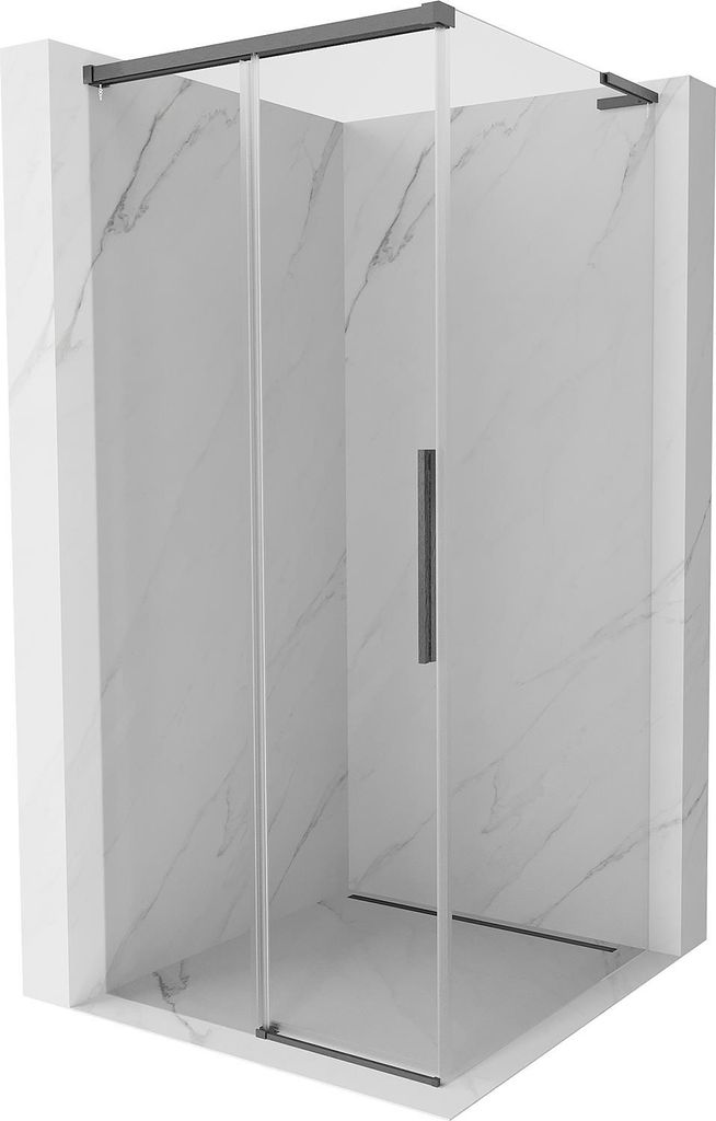 Mexen Rox L Duschkabine zum Schieben 120 x 120 cm, transparent, gebürstetes Gun Gray - 8C2L-120-120-66-00
